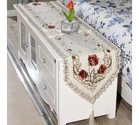 Runner da tavola ricamato in pizzo floreale per eventi e esigenze di decorazione della casa (40 x 196 cm 1#)