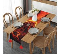 Runner da tavola rustico vulcano, runner da tavola in stile fattoria, runner da tavola stagionale per cucina, tavolo da pranzo, decorazione per la casa, feste, matrimoni, 35,6 x 152,4 cm