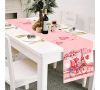 Runner da tavola San Valentino, Rosso Gnome lavabile Runner Tavolo Stampata Runner per cucina interni ed esterni Tovaglia Corridore da Tavolo Decorazioni Casa da Tavola vacanze, feste 13x72In