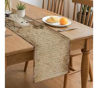 Runner da tavola vintage fantasma, decorazione autunnale rustica con scritte e motivi floreali, per Halloween, cene e riunioni festive, 33 x 183 cm
