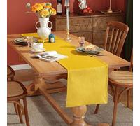 Runner da tavolino giallo, decorazione estetica in velluto di cotone tinta unita per feste, cassettiera, 33 x 219 cm