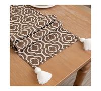Runner da tavolo, bandiera da tavolo in stile marocchino, geometrico, mobile TV, decorazione natalizia, scarpiera lunga, bandiera da letto, sciarpa a coda (5,33 x 90 cm)
