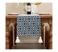 Runner da tavolo, bandiera da tavolo in stile marocchino, geometrico, mobile TV, decorazione natalizia, scarpiera lunga, bandiera da letto, sciarpa a coda (4,33 x 330 cm)