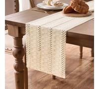 Runner da Tavolo Beige Iuta 30x183 Boho Elegante Modern Tovaglietta Centrotavola Shabby Runner Quadrato Juta Tortora Rettangolare Tavolo Moderno Centro Tavola Moderno per Soggiorno Camera da Letto