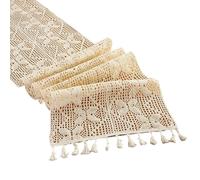 Runner da tavolo boemo alla moda ornato con nappe per arredamento casa elegante