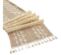 Runner da tavolo boemo alla moda ornato con nappe per arredamento casa elegante
