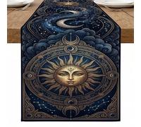 Runner da tavolo celestiale, design vintage con cielo notturno, decorazione per la casa e la sala da pranzo, perfetto per riunioni festive, 33 x 274 cm