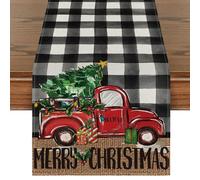 Runner da tavolo classico a quadri per decorazioni buon Natale sala da pranzo
