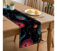 Runner da tavolo con design astratto con occhi artistici, motivi colorati per decorazione moderna per casa, cucina, sala da pranzo, 33 x 183 cm