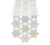 Runner da tavolo con fiocchi di neve ricamati DII