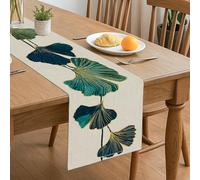 Runner da tavolo con foglie di ginkgo, elegante decorazione botanica tropicale per casa, riunioni di famiglia, eventi, 33 x 183 cm