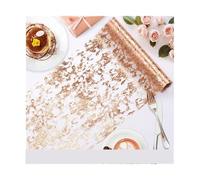 Runner Da Tavolo Con Paillettes 2 pezzi di runner da tavola scintillanti, paillettes, glitter, lamina metallica, rotolo maglia sottile, decorazioni for feste, compleanni(Rose gold,28cmx1000cm)