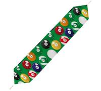 Runner da tavolo da biliardo con palline da biliardo alla moda, accessori per tavolo da cucina, decorazioni per feste di compleanno, Natale, 229 x 33 cm