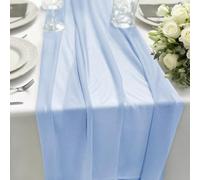 Runner da Tavolo in Chiffon Azzurro, 70 x 300 cm, 1 Pezzo, Runner da Tavolo in Tessuto per Decorazione da Tavolo, Decorazioni da Matrimonio, Decorazioni da Tavolo per Compleanni, Baby Shower