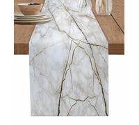 Runner da tavolo in cotone e lino, lungo 183 cm, colore: bianco, grigio, oro, per comò, tovaglia, per cucina, caffè, sala da pranzo, divano, tavolino da letto, casa, soggiorno, sciarpe decorative per