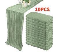 Runner da tavolo in garza da 10 pezzi Runner da tavolo in garza Boho 40x270 cm Runner da tavolo romantico per matrimonio, addio al nubilato, festa di compleanno