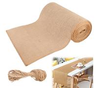 Runner da tavolo in iuta, 30 cm x 10 m, runner da tavola in iuta naturale, rotolo di runner da tavolo, decorazione bohémien, nastro di iuta naturale, per matrimoni, feste in fattoria, comunione