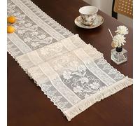 Runner da tavolo in pizzo, realizzato a mano, con motivo floreale, vintage, tovaglia rettangolare in pizzo, per casa, sala da pranzo, matrimonio, decorazione per feste A, 30 x 180 cm