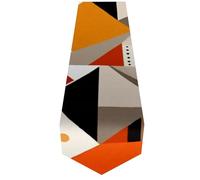 Runner da tavolo in poliestere con motivo geometrico astratto arancione, decorazione per tavolo da pranzo, 33 x 178 cm, resistente al calore, protegge da graffi e fuoriuscite