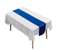 Runner da tavolo in raso per matrimoni e banchetti, panno decorativo moderno per eventi con texture liscia in raso, 29 x 275 cm (blu e blu)