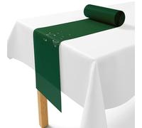 Runner da tavolo in tessuto non tessuto verde [30 cm x 25 m] - Nastro da tavola usa e getta come elegante decorazione da tavolo per matrimonio, comunione, battesimo, compleanno, Natale e feste alla
