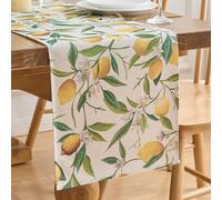 Runner da Tavolo Limoni Foglie Verdi Lavabile Moderno Giallo Runner da Tavola Limone per Primavere ed Estate Decorazione per Interni ed Esterni Cucina Tavolo da Pranzo Feste e Vacanze 40 x 140 cm