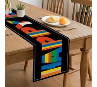 Runner da tavolo moderno e colorato, con vivaci motivi geometrici per la decorazione autunnale della sala da pranzo e le vacanze, 33 x 183 cm