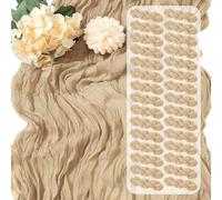 Runner da tavolo per baby shower, confezione da 6 eleganti drappeggi (beige | Stile boho, dimensioni 43,2 x 274,3 cm, colore beige, confezione da 6, si adatta alla maggior parte dei tavoli