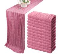 Runner da tavolo per baby shower, confezione da 6 eleganti drappeggi (rosa | Stile boho, dimensioni 43,2 x 274,3 cm, colore beige, confezione da 6, si adatta alla maggior parte dei tavoli