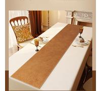 Runner da Tavolo Runner da Tavolo per ristoranti Commerciali, Larghezza 30, 40, 50, 60 cm, in Pelle Impermeabile e Resistente al Calore, Marrone Chiaro, per Porta TV/tavolini da tè(60x330cm)