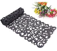 Runner da Tavolo, tovaglia in Feltro Rettangolare, per Matrimoni, Banchetti, Feste, 100 x 30 cm, Colore Grigio Scuro, Lavabile, Motivo Floreale, centrotavola, Decorazione per la Vostra Camera