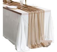 Runner da tavolo velato marrone chiaro kaki elegante matrimonio rustico Mariage principessa matrimoni romantici e favolose decorazioni for feste(Color 3,3.05m x 74cm)
