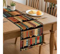 Runner da tavolo vintage, con letteratura artistica, decorazione autunnale per la casa, riunioni di famiglia e celebrazioni festive, 33 x 183 cm