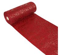 Runner decorativo con motivo a cuori, impermeabile, effetto loto, superficie vellutata, rotolo da 5 m, larghezza 30 cm, 100% nylon, colore bordeaux