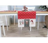 Runner decorativo invernale lavabile, in tessuto 140 x 45 cm, 100% jacquard, per sala da pranzo, cucina, fattoria, decorazione natalizia, decorazione da tavolo festiva