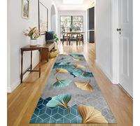 Runner di Tappeti per Corridoio Stretto Blu Grigio Oro Pelosi Tappeto per 100cm 110cm 120cm per Salone Riunioni Stanza Studio Patio per Area(90 * 500cm)