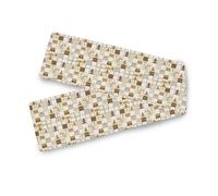 Runner extra lungo per tavolino da caffè, a scacchiera, stile casale, decorazione autunnale, per giardino, camino, interni ed esterni, feste, 33 x 178 cm