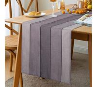 Runner Grigio Moderno Runner Tavolo Modello di Struttura in Legno Vintage Runner Grigio Cucina per Interni ed Esterni Vacanze Soggiorno per Tavolo da Pranzo Feste Natalizio Runner Tavola 140 x 40 cm