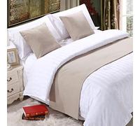 Runner in Lino Beige e Cuscini Coordinati, Sciarpe per Piedi del Letto, Asciugamano, Protezione per Letto King Size e Matrimoniale, Singolo, 50 x 240 cm
