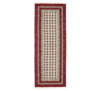 Runner Kilim 2,6x4 Tappeto di Cotone Rosa & Beige per Interno ed Esterno 0,48 cm Lavabile a Mano Tappeto in Cotone a Trama Piatta per Cucina, Letto, Ingresso