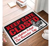 Runner Kitchen Area | Bee Welcome, Keep Gate Closed No Matter What The Rooster Say - Vasca da bagno ad asciugatura rapida/Area astratta - Tappetino da bagno antiscivolo, gioco e tumble (65 x 90 cm)