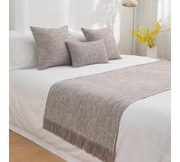 Runner Letto In Cotone Lino, Frange, Stile Boho, 4 Misure, 8 Colori