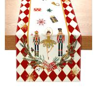 Runner Natalizio Da Tavolo,40 X 140 Cm Tovaglia Natalizia in Lino,Tovaglia Di Babbo Natale E Pupazzo Di Neve Alce,Runner Tavola Moderno Natale Decorazioni,Per Feste Di Natale Runner Da Tavola, (B)