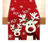 Runner Natalizio Da Tavolo,40 X 140 Cm Tovaglia Natalizia in Lino,Tovaglia Di Babbo Natale E Pupazzo Di Neve Alce,Runner Tavola Moderno Natale Decorazioni,Per Feste Di Natale Runner Da Tavola, (C)
