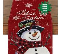 Runner Natalizio Rosso - Dimensioni 40x140 cm - Il Runner da tavola per il Natale - Colora di Rosso il tuo tavolo insieme agli altri addobbi natalizi per la Casa (Let is snow)