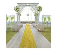 Runner Per Corridoio Per Cerimonia Di Nozze 10 m decorazione di nozze tappeto perlescente lucido corridoio corridore stazione T for passerella for il layout del sito della scena festa(Gold,1M)