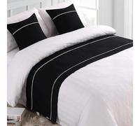Runner Per Letto In Cotone Liscio E Cuscini Abbinati, Asciugamano Per Fine Letto Di Hotel E Pensione, Copriletto Per Letto Di Locanda E Bed And Breakfast, Sciarpa Morbida Per Black 45*45CM Pillowcase