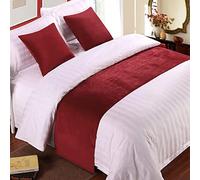 Runner per letto matrimoniale in morbido velluto decorativo copriletto rosso di lusso, runner per piedi del letto, sciarpa, asciugamano per camera da letto dell'hotel, 210 x 50cm