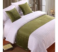 Runner per letto matrimoniale king size in morbido velluto decorativo, copriletto verde di lusso, runner per piedi del letto, sciarpa per letto, asciugamano per estremità del letto per hotel, camera