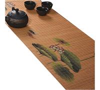 Runner per tavoli Runner Da Tavolo Con Stampa In Seta Di Bambù Naturale, Tovaglietta Zen Giapponese Per Tovagliette Da Ristorante Per La Casa, Tovagliette Lavabili, Colore Legno Natural(Size:30×135cm)